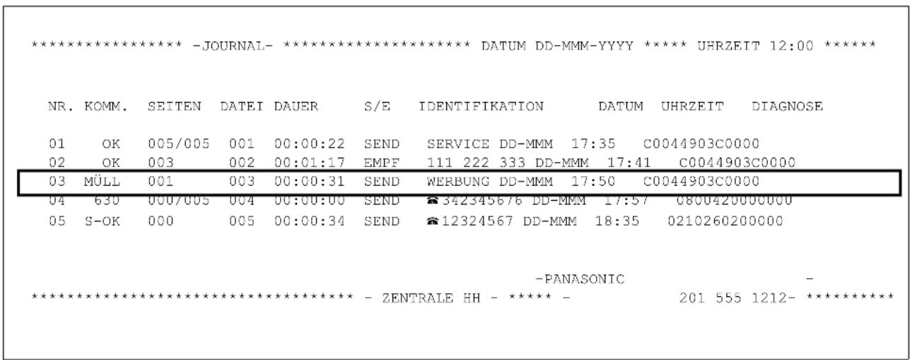 PANASONIC Panafax UF-6300 - Drucken der empfangenen Kennung - 4