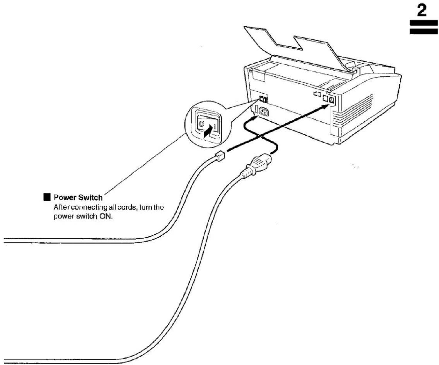 PANASONIC Panafax UF-332 - Connecting the Telephone Line Cord and Power Cord - 2