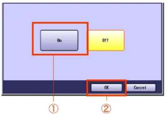 PANASONIC DP-C322 - Select "On", and then select "OK". - 1