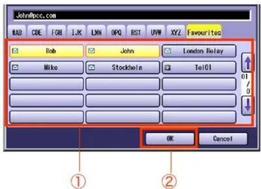 PANASONIC DP-C322 - Select the destinations to be programmed, and then select "OK". - 1