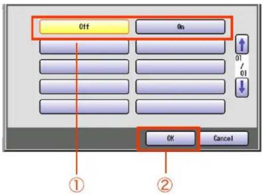 PANASONIC DP-C322 - Select "On" or "Off", and select "OK". - 1