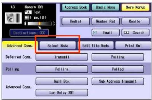 PANASONIC DP-C322 - Select "Select Mode". - 1