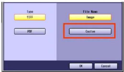 PANASONIC DP-C322 - To rename the file, select "Custom". - 1