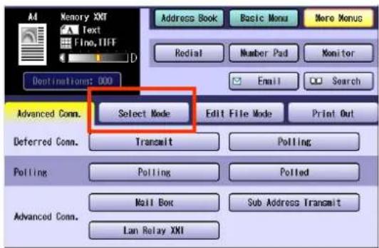 PANASONIC DP-C322 - Select "Select Mode". - 1