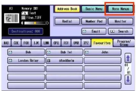 PANASONIC DP-C322 - Select "More Menus". - 1