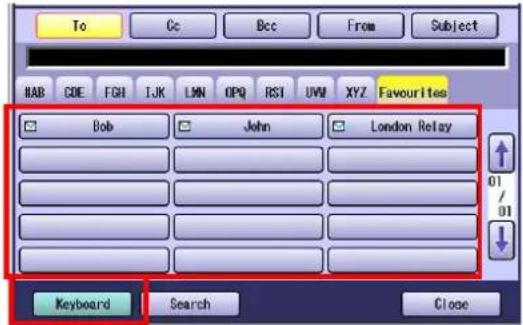 PANASONIC DP-C322 - Enter an Email address by selecting "Keyboard" or select a pre-programmed Email address. - 1