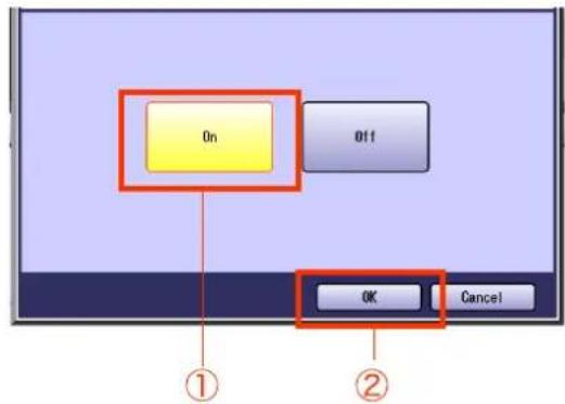 PANASONIC DP-C322 - Select "On", and then select "OK". - 1