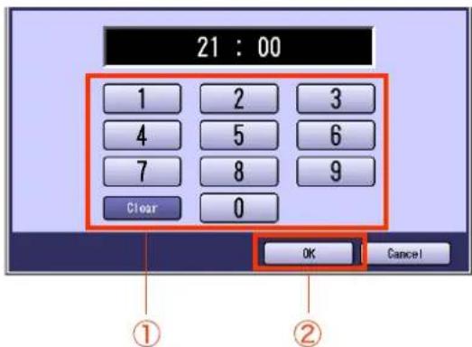 PANASONIC DP-C322 - Set the deferred time, and then select "OK". - 1