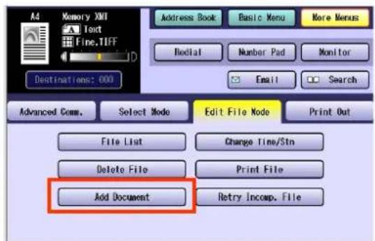PANASONIC DP-C322 - Select "Add Document". - 1