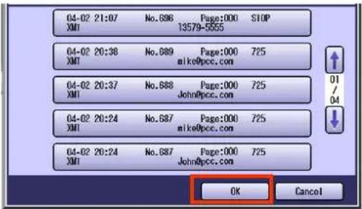 PANASONIC DP-C322 - Viewing Communication Results on Touch-Panel Display - 5