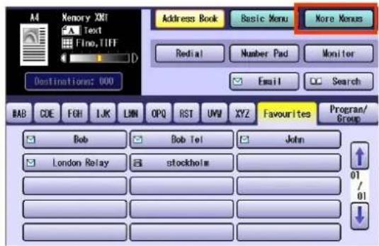 PANASONIC DP-C322 - Select "More Menus". - 1
