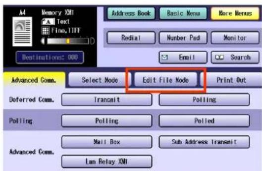 PANASONIC DP-C322 - Select "Edit File Mode". - 1