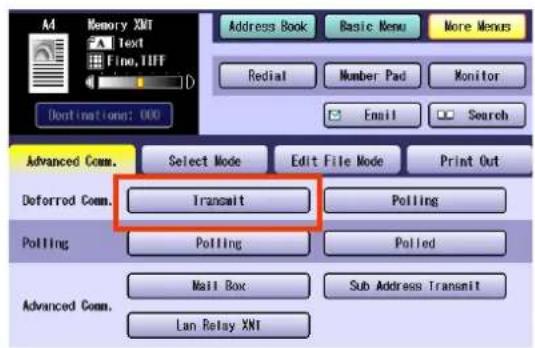 PANASONIC DP-C322 - Select "Transmit". - 1