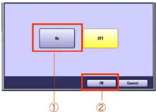 PANASONIC DP-C322 - Select "On", and then select "OK". - 1