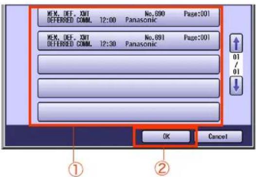 PANASONIC DP-C322 - Select a communication reservation file to which pages are added, and then select "OK". - 1