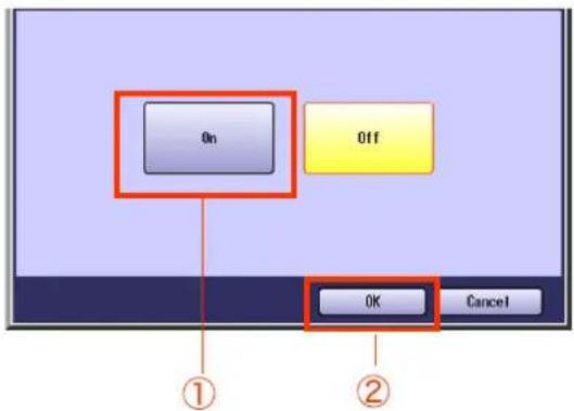 PANASONIC DP-C322 - Select "On", and then select "OK". - 1