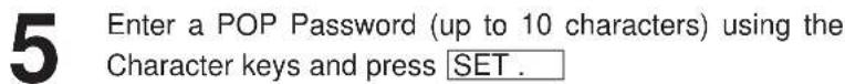 PANASONIC Panafax DX-1000 - Setting the POP Access Key - 10