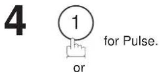 PANASONIC Panafax DX-1000 - Setting the Dialling Method (Tone or Pulse) - 4