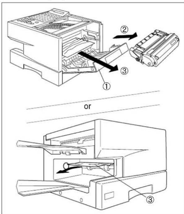 PANASONIC Panafax DX-1000 - Clearing a Recording Paper Jam - 2