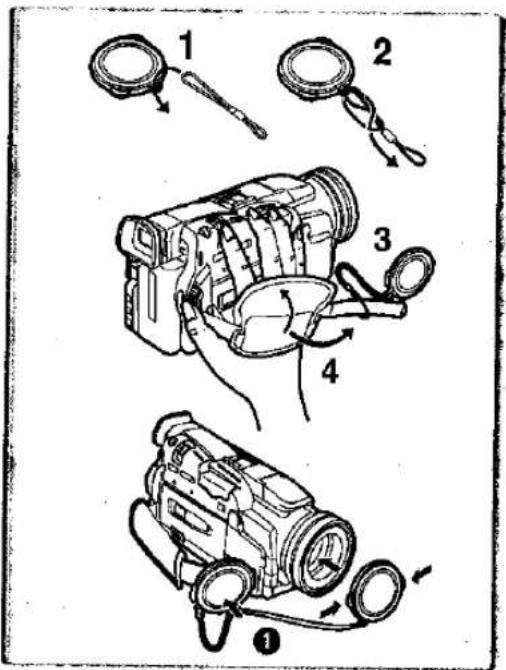 Diagram showing four steps of a digital camera with labeled parts and directional arrows indicating motion.