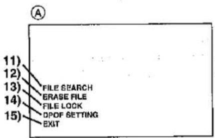 11) 12) 13) FILE SEARCH ERASE FILE 14) FILE LOCK DPOF SETTING EXIT