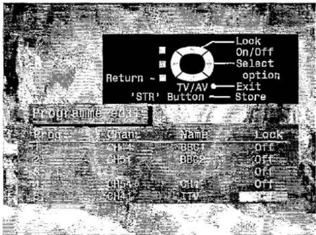 PANASONIC TX-W28R4DP - To lock a programme position to prevent access - 6