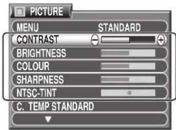 PANASONIC TX-47P800H - CONTRAST, BRIGHTNESS, COLOUR, SHARPNESS, NTSC-TINT - 1