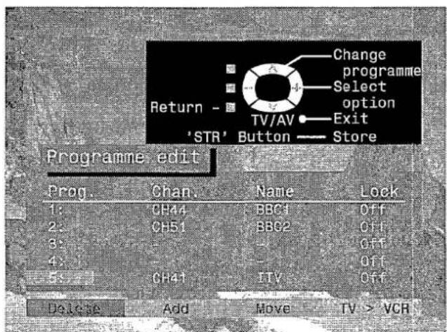 PANASONIC TX-28LD4DP - To move a programme to another position - 7