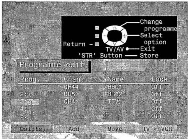 PANASONIC TX-28LD4DP - To move a programme to another position - 6