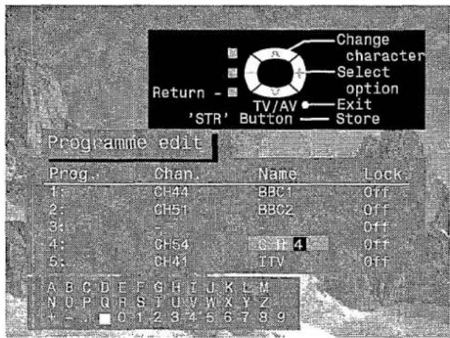 PANASONIC TX-28LD4DP - To rename a programme position - 7