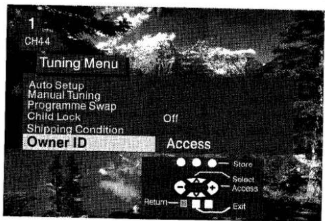 PANASONIC TX-25CK1 - Tuning - Owner ID - 2