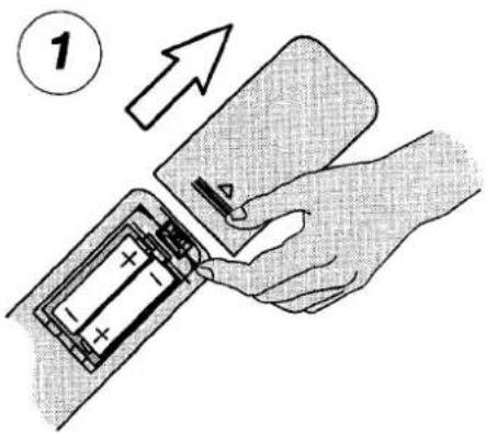 PANASONIC TX-25CK1 - INSERTING THE REMOTE CONTROL BATTERIES - 1