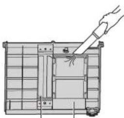 PANASONIC PT-DW100 - Reinigen Sie den Luftfiltereinsatz, die Bürste und den beweglichen Metallgewebefilter. - 3