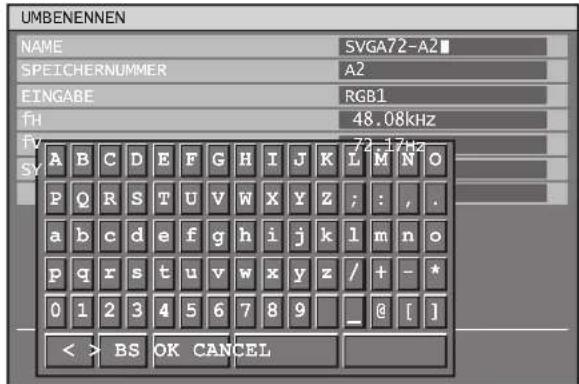 UMBENENNEN NAME SVGA72-A2 SPEICHERNUMMER A2 EINGABE RGB1 fH 48.08kHz fv 72.17Hz SY A B C D E F G H I J K L M N O P Q R S T U V W X Y Z ; : , . a b c d e f g h i j k l m n{o p Q r s t Uヴ w x y_z / + - * 0 1 2 3 4 5 6 7 8 9 _ @ [ ] < > BS OK CANCEL