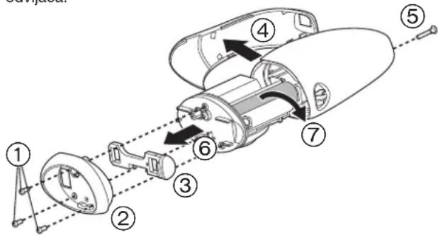 Exploded view diagram of a device with numbered parts and Chinese labels