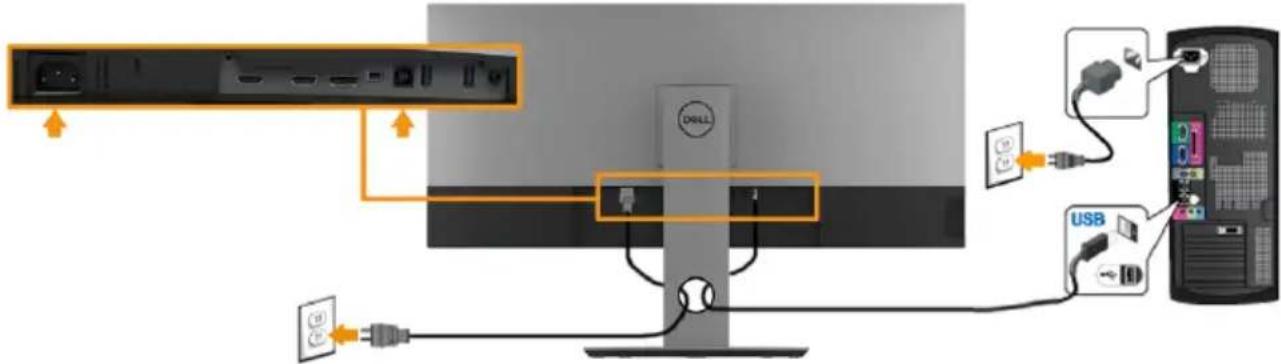 DELL P3418HW - Connecting USB 3.0 cable - 2