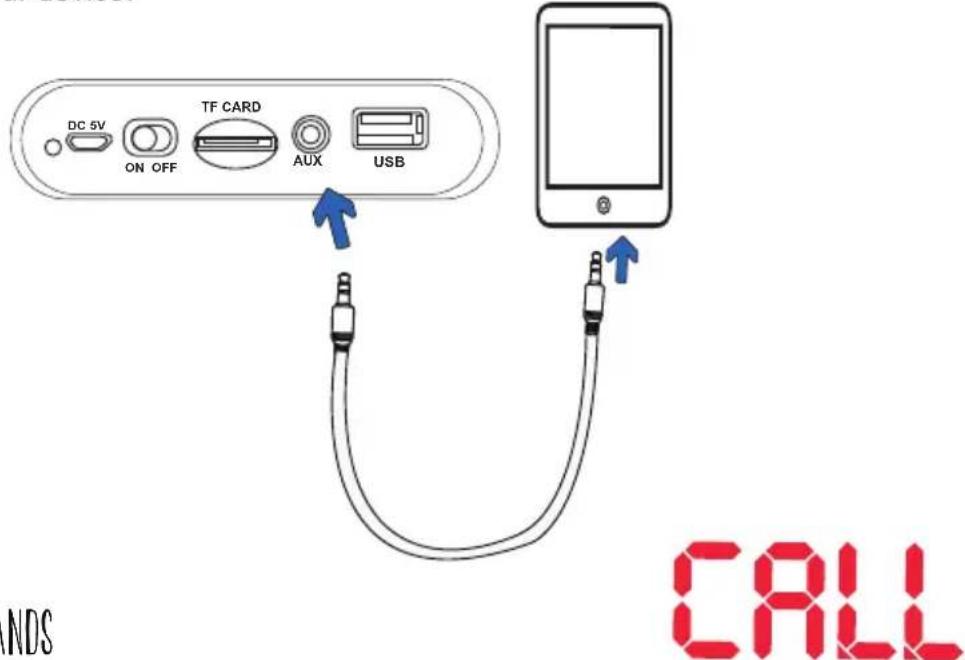 DC 5V ON OFF TF CARD AUX USB NDS CALL