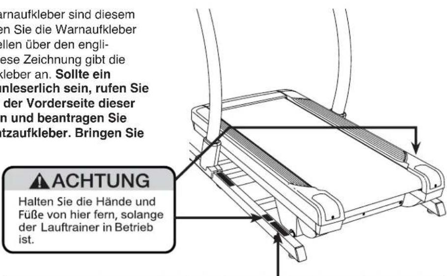 NordicTrack X9i Incline Trainer - PLATZIERUNG DER WARNAUFKLEBER - 1