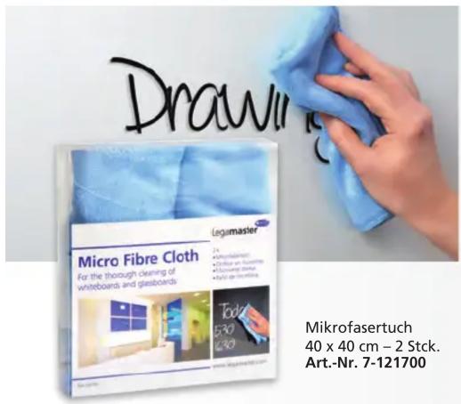 Drawing Micro Fibre Cloth For the thorough cleaning of whiteboards and glassboards Legamaster 24 • Photovoltaics • Fiber and Glass • Structural texture • Mold or composites Today 530 230 Mikrofasertuch 40 x 40 cm – 2 Stick. Art.-Nr. 7-121700