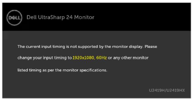 DELL UltraSharp U2419H - OSD Warning Messages - 1