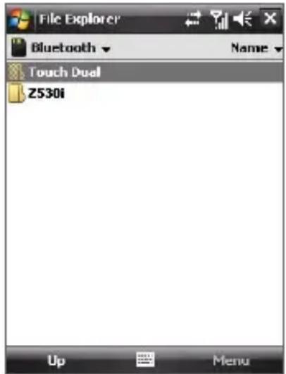 File Explorer Bluetooth Name Touch Dual Z530i Up Menu