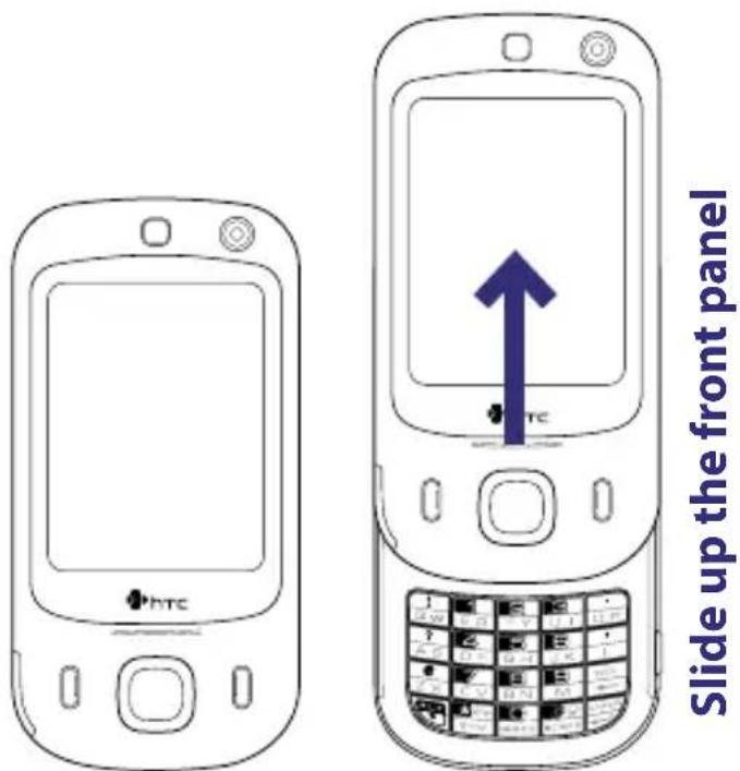 Slide up the front panel