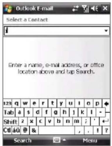 Enter a name, e-mail address, or office location above and tap Search.