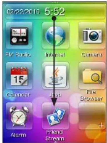 02/22/2010 5:52 FM Radio Internet Camera Calendar Jiya File Browser Alarm Friend Stream
