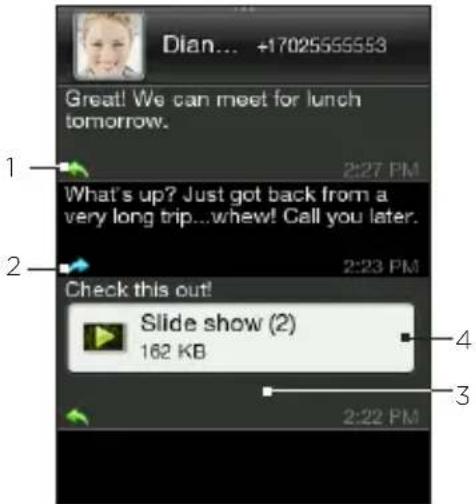 Dian... +17025555553 Great! We can meet for lunch tomorrow. 2:27 PM What's up? Just got back from a very long trip...whew! Call you later. 2:23 PM Check this out! Slide show (2) 162 KB 2:22 PM