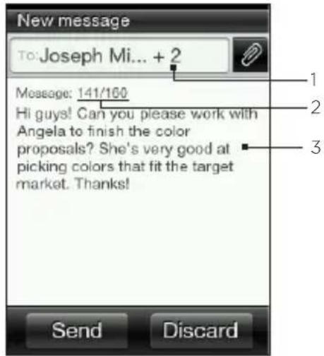 New message To: Joseph Mi... + 2 Message: 141/160 Hi guys! Can you please work with Angela to finish the color proposals? She's very good at picking colors that fit the target market. Thanks! Send Discard