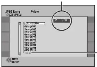 JPEG Menu CD(JPEG) Folder 12.02.2004 image201 image202 image203 image204 image205 image206 image207 image208 image209 image210 Data F 1/21 ENTER RETURN