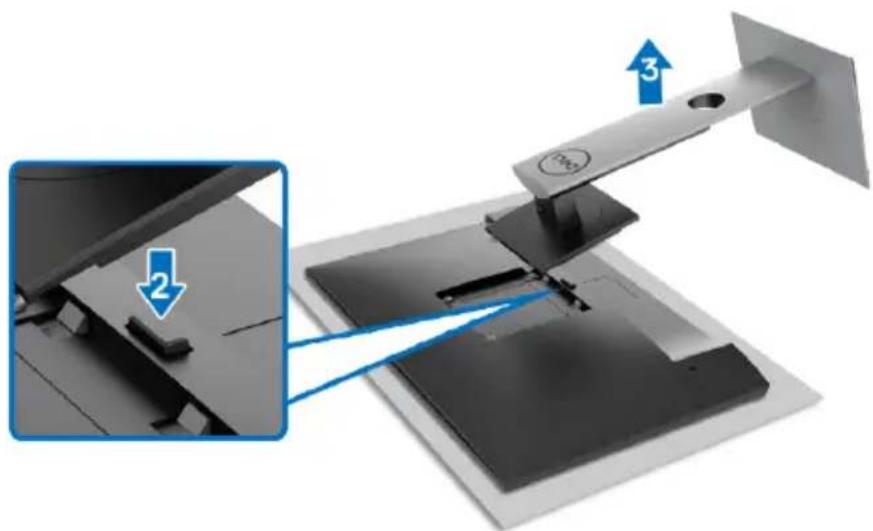 DELL P2719H - Entfernen des Monitorständers - 4