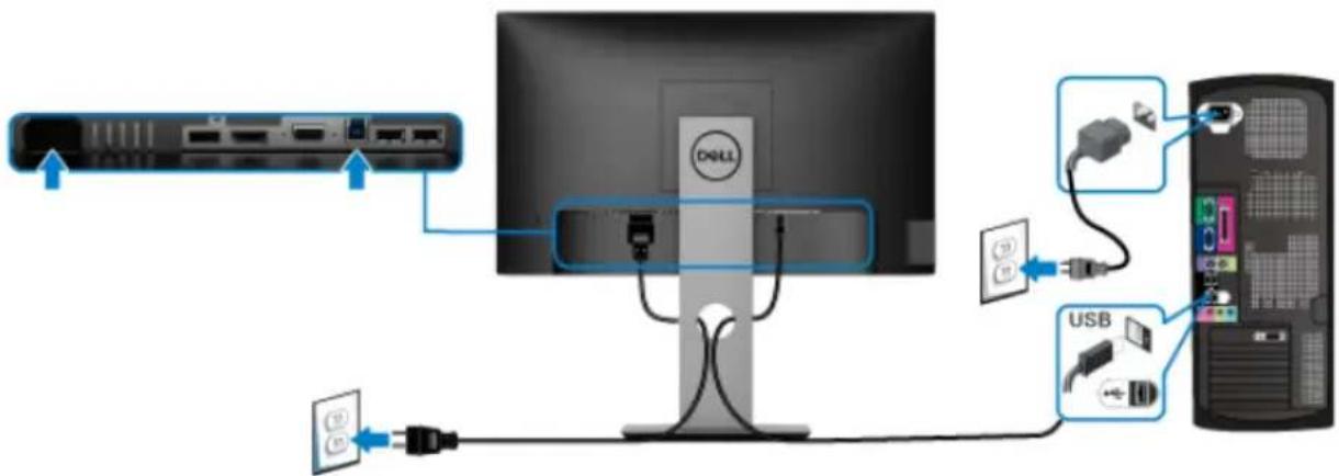 DELL P2719H - USB 3.0-Kabel anschließen - 1