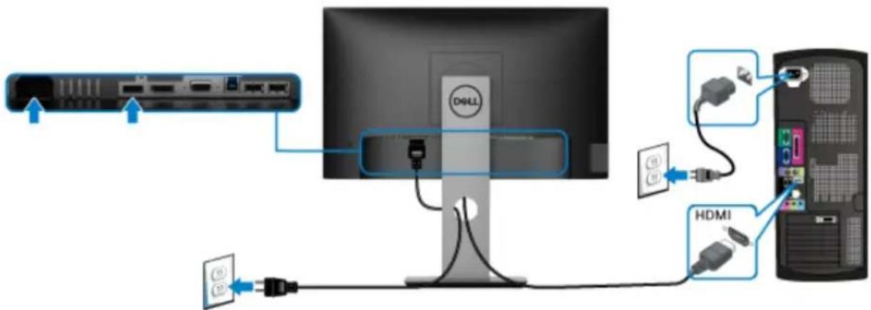 DELL P2719H - HDMI-Kabel anschließen (optional) - 1